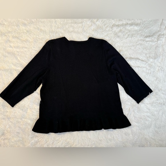 Women’s 2XL (runs small) Esperanza Peplum Open Front Cardigan – Black - Picture 2 of 6